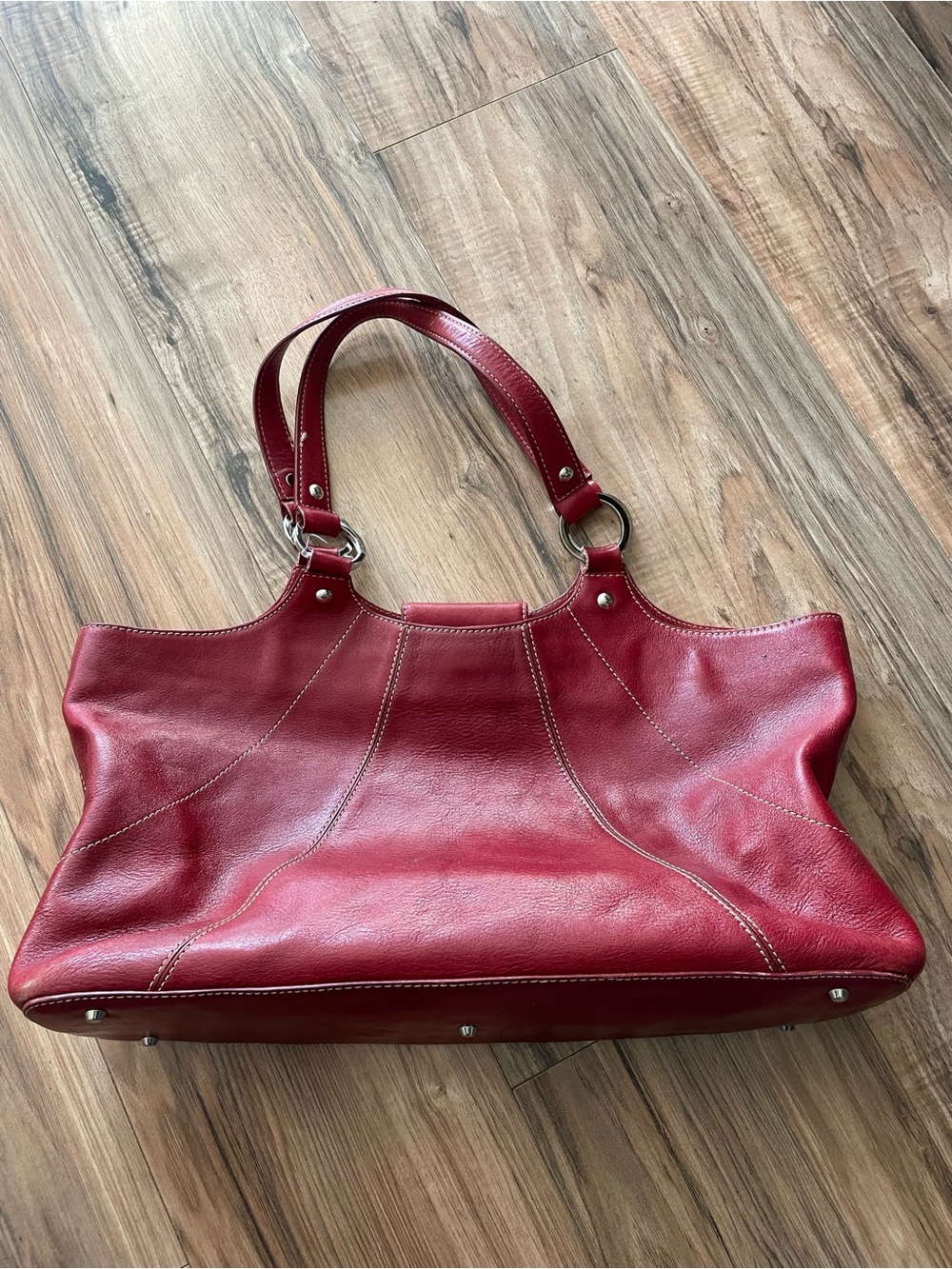 Nordstrom Red Leather Shoulder Tote